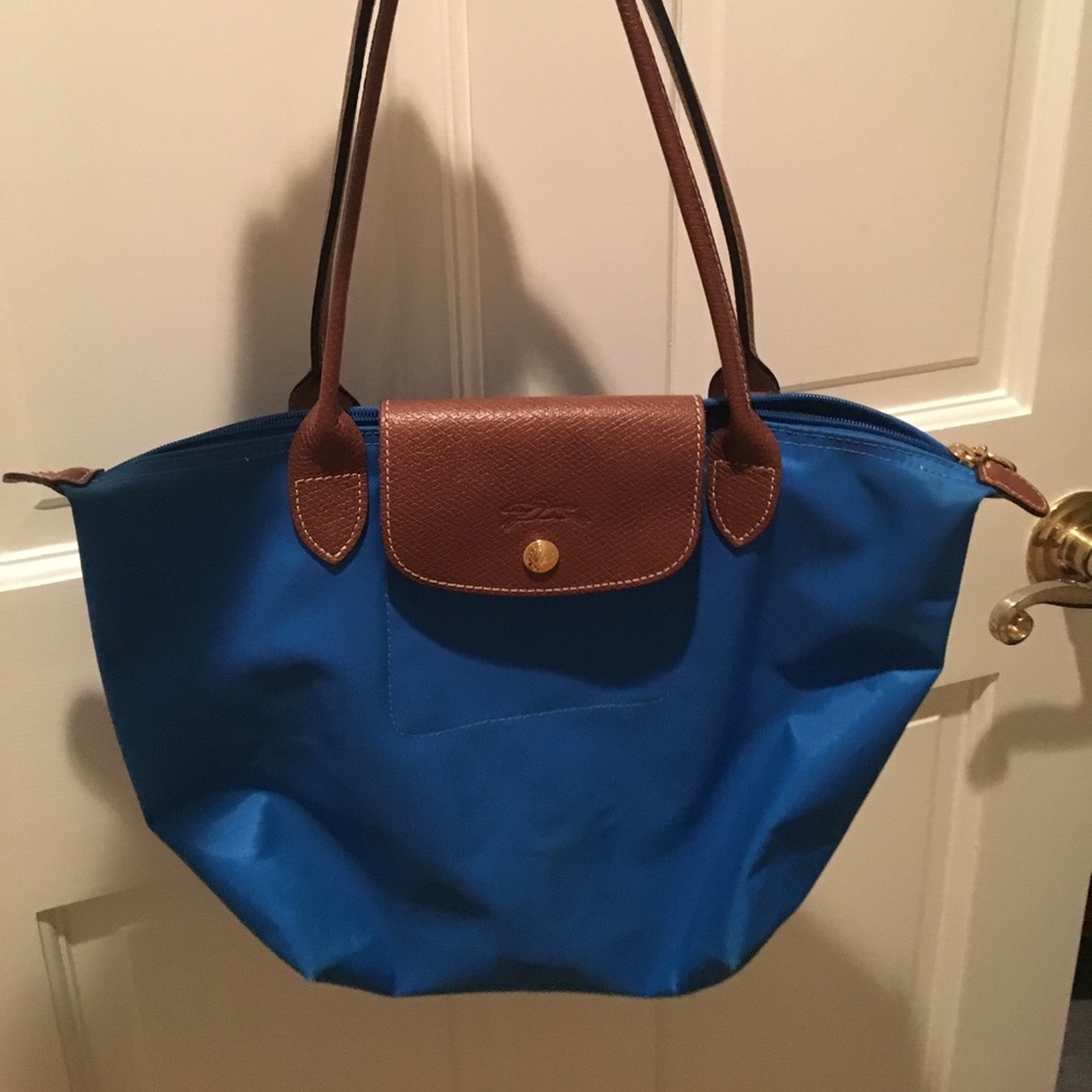 Small electric blue Longhamp